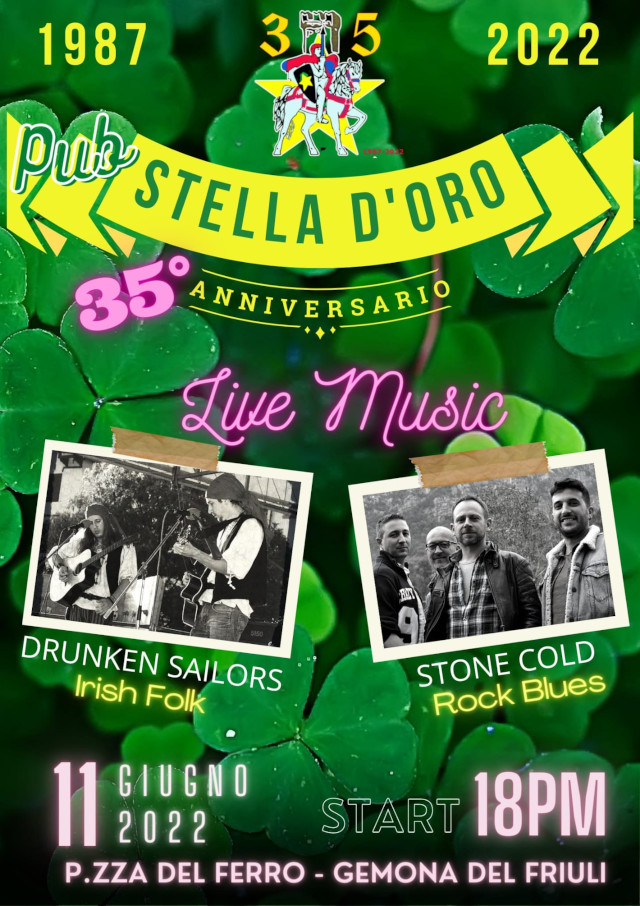 Poster for the 35th anniversary party of Pub stella d'oro, Gemona Del Friuli 